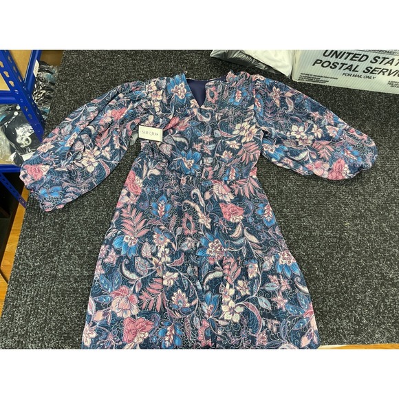 Sam And Jess Dresses & Skirts - Sami & Jess Floral Long Sleeve Mini Dress Women's Blue Pink Boho Size‎ S